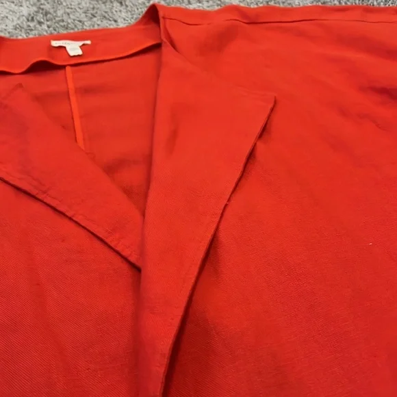 EILEEN FISHER Coral Organic Linen Jacket LARGE Oversize Top Capsule Large L - Picture 14 of 16